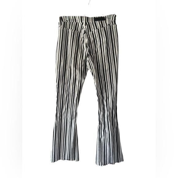 Roc&roll denim black and white striped high rise flare jeans - Picture 4 of 6